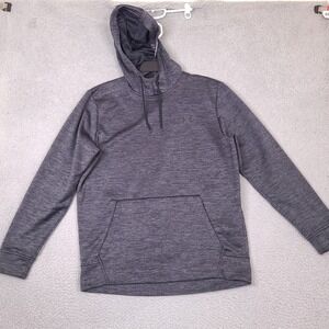 Under Armour Hoodie Mens Medium Gray Heathered Fleece Lining Coldgear Sweatshirt